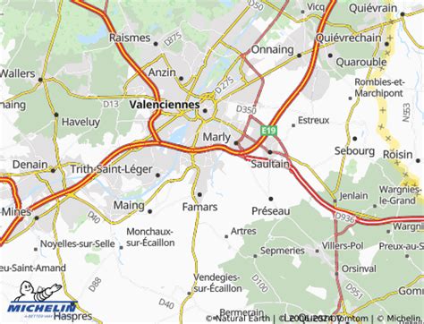 Carte de la région Aulnoy-lez-Valenciennes