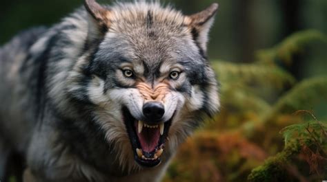 Un lama crachant sur un loup sauvage