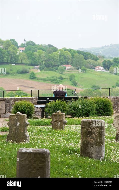 Vue générale d'un cimetière paisible