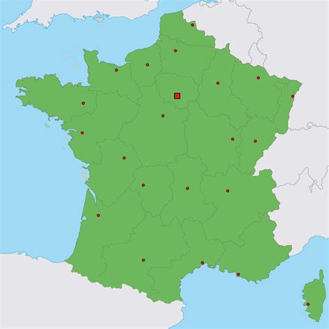 Carte de France avec des points représentant les ateliers