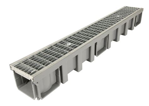 Vue éclatée d'un système de caniveau avec grille