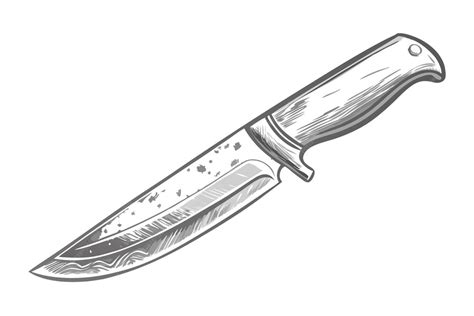 Dessin d'un couteau à dresser classique avec ses manches