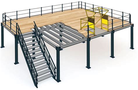 Mezzanine industrielle dans un entrepôt