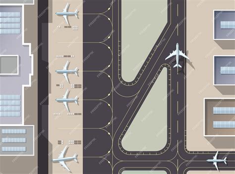 Vue aérienne d'un aéroport avec une piste bordée par des habitations