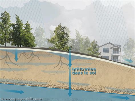 Illustration montrant l'infiltration d'eau à travers une fissure et ses conséquences