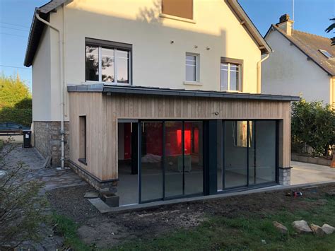 Plan d'une maison avec une extension en ossature bois