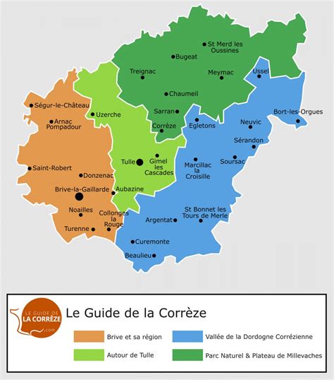 Carte de la Corrèze mettant en avant le territoire de BPAURA