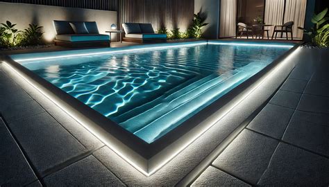 Éclairage LED d'ambiance autour d'une piscine