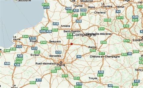 Carte de Compiègne avec des points d'intérêt