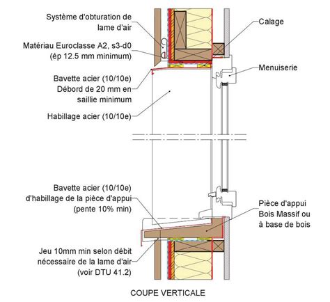 Schéma de pose d'une fenêtre en ossature bois