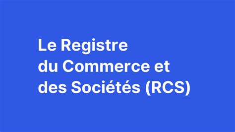 Registre du commerce et des sociétés