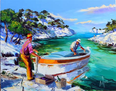 Artiste peignant au couteau