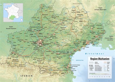 Carte de la région Occitanie avec les principaux centres AFPA