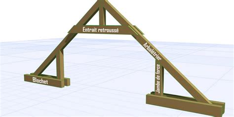 Illustration d'un entrait retroussé moisé dans une grange