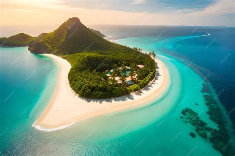 Rocher sacré sur une île tropicale