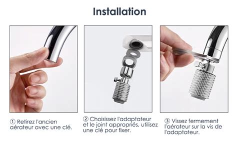 M mousseur installé sur un robinet de cuisine