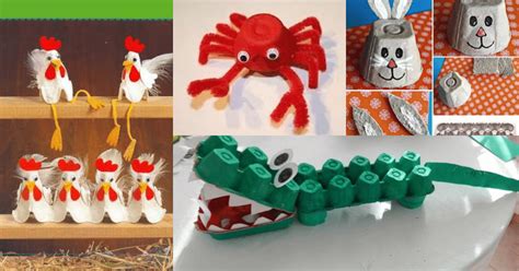 Collection d'animaux fabriqués à partir de boîtes à œufs