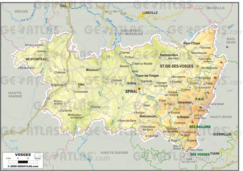 Carte de France indiquant la région des Vosges