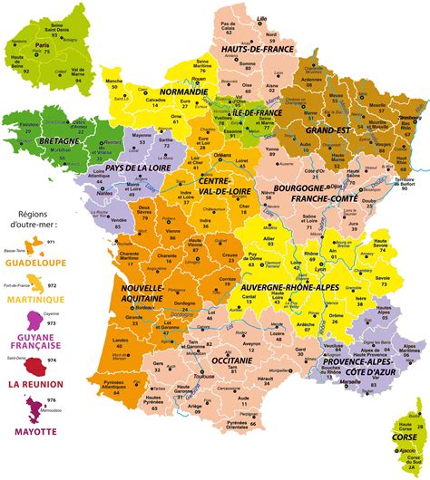 Carte de France indiquant les régions avec la plus forte concentration d'entreprises de plomberie et chauffage