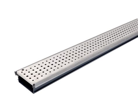 Gros plan sur un caniveau en inox Nicoll CS50S