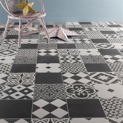 Tapis vinyle imitation carreau de ciment