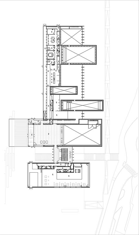 Plan schématique du Musée Soulages montrant l'articulation des volumes