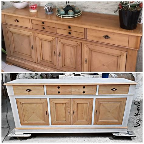 Meuble en pin relooké avec peinture et nouveaux poignées