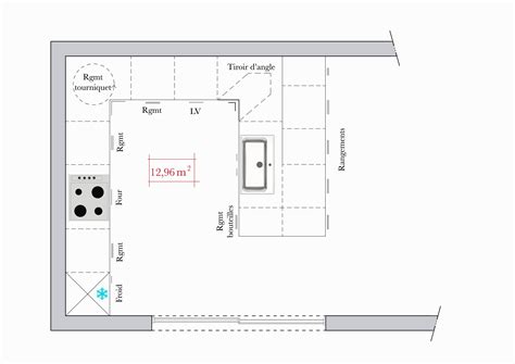 Plan d'une cuisine moderne