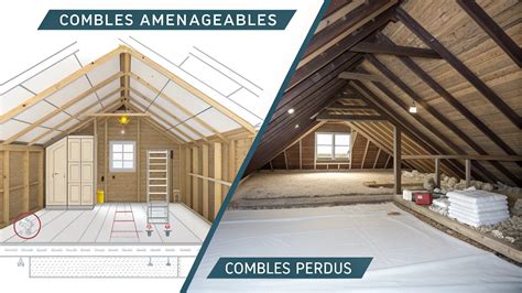 Schéma comparatif entre combles aménageables et combles perdus