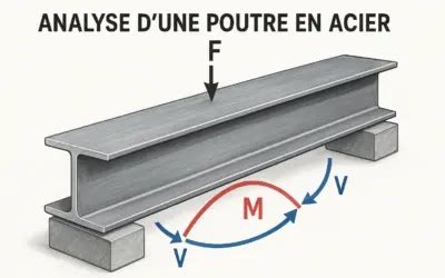 Schéma d'une poutrelle en acier avec ses différentes parties