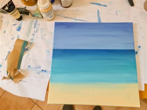 Palette de couleurs pour peindre une plage