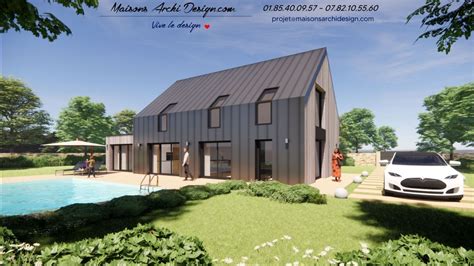 Maison contemporaine avec toiture en zinc