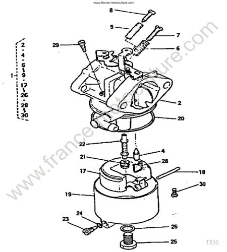 Vue éclatée d'un système de carburant de motoculteur