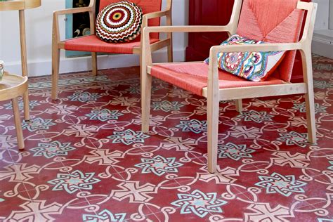 Exemple de carreaux de ciment rouges