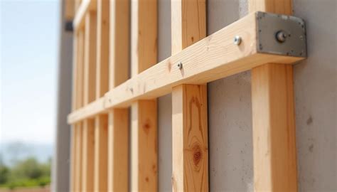 Muralière en bois fixée sur un mur d'ossature bois