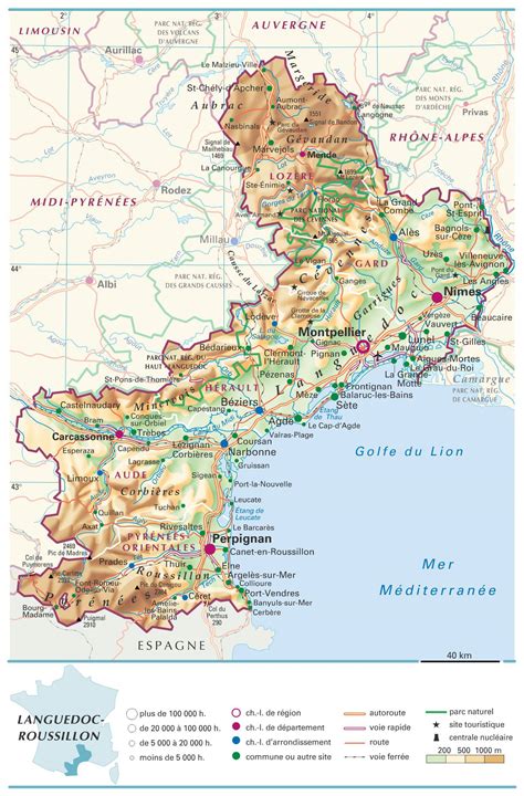 Carte de la région Languedoc-Roussillon