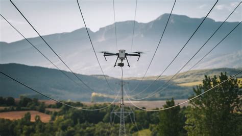 drone inspectant des lignes électriques