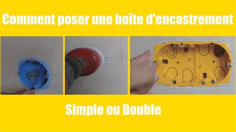 Schéma d'une boîte d'encastrement installée dans un mur en placoplâtre