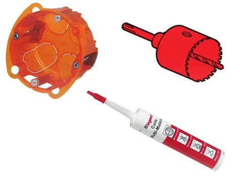 Outils nécessaires pour installer une boîte d'encastrement : scie cloche, niveau, tournevis