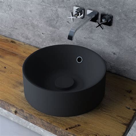 Exemple de vasque moderne en résine noire
