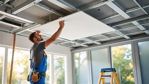 Installation d'un faux plafond suspendu