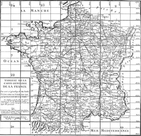 Carte de France du XVIIIe siècle mettant en évidence les grandes villes commerciales