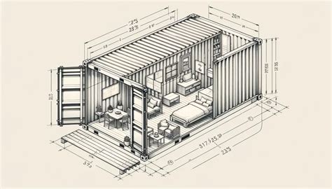 Schéma d'une maison conteneur
