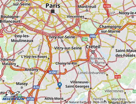 Carte de Vitry-sur-Seine mettant en évidence les quartiers mentionnés