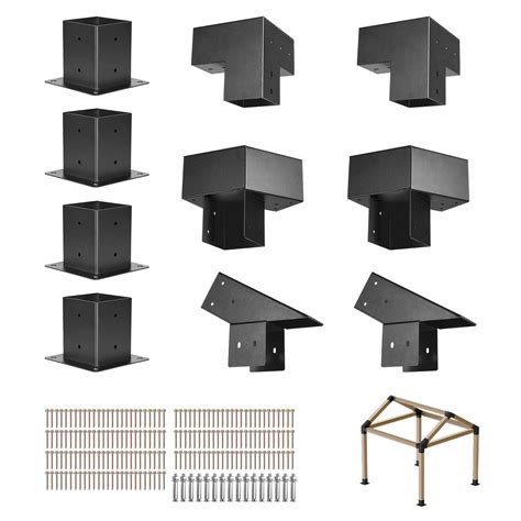 Schéma de l'assemblage de pergola avec connecteurs apparents