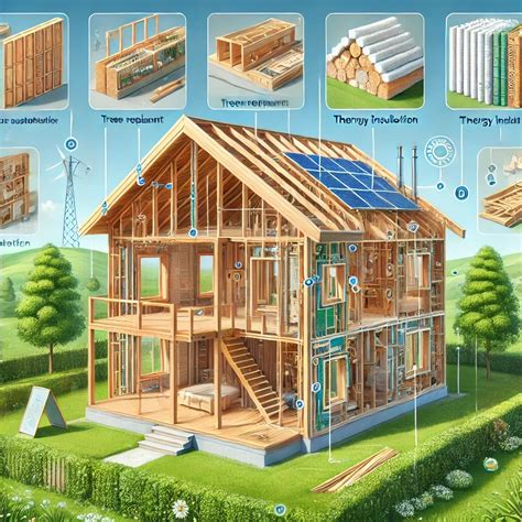 Illustration d'une maison en bois bien intégrée dans un environnement urbain