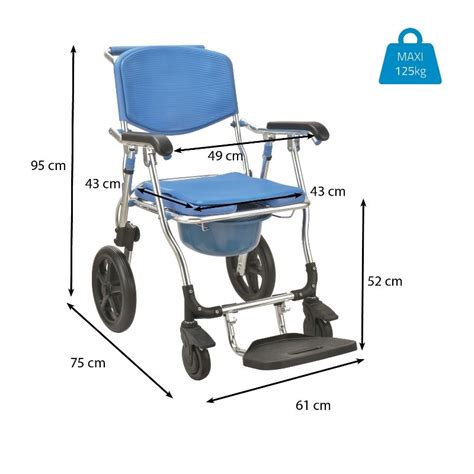 Schéma comparatif entre une chaise de douche classique et une chaise de douche à roulettes avec accoudoirs et dossier