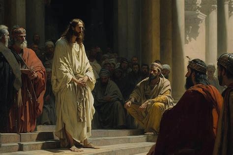 Scène du procès de Jésus devant Ponce Pilate
