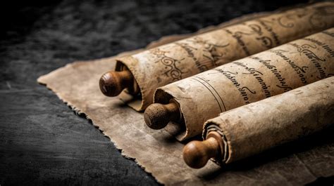 Un rouleau ancien ouvert avec des sceaux