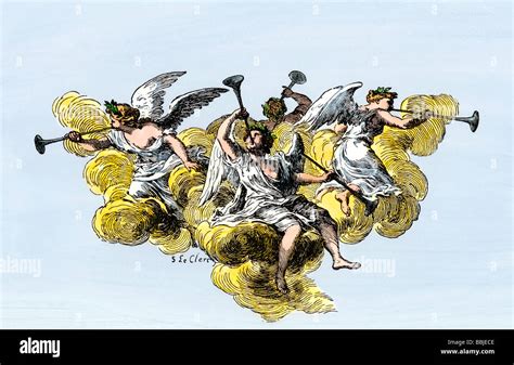 Sept anges sonnant de la trompette